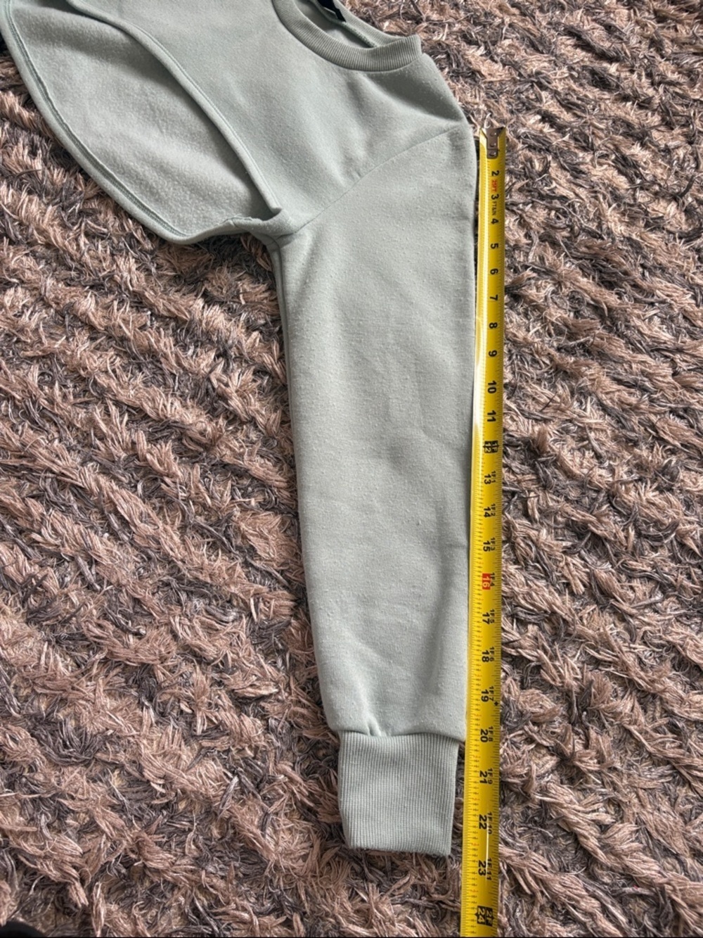 Cropped Sage Green Long Sleeve Shrug Crop Cardigan Size S - Picture 5 of 6